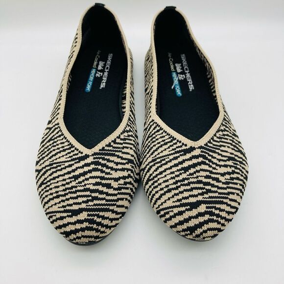 Skechers Cleo Animal Print Stretch Fit Flats 8,5 - Picture 1 of 9